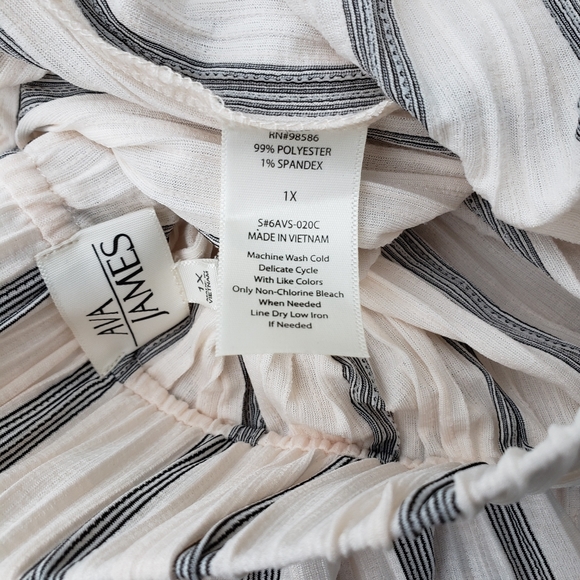 Ava James Asymmetrical Skirt Cream/Black Stripes - Picture 5 of 5